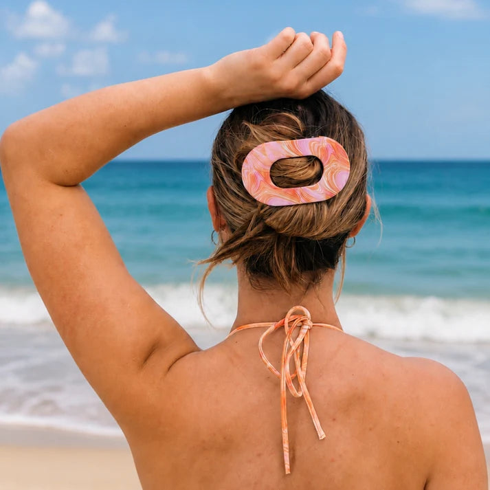 Teleties Flat Round Hair Clip- Just Keep Swimming