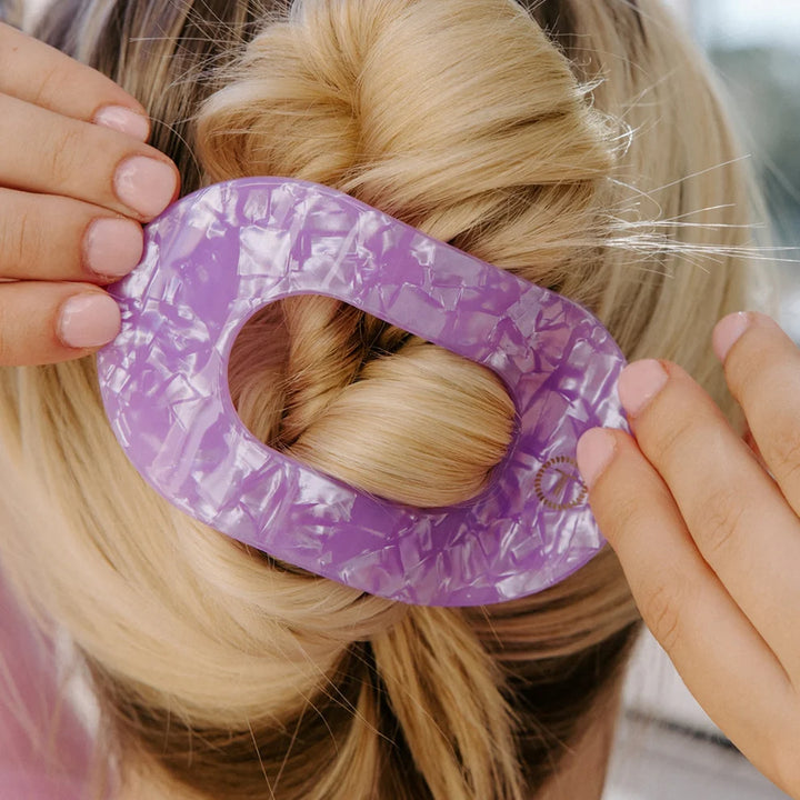 Teleties Flat Round Hair Clip- Lavender Mist