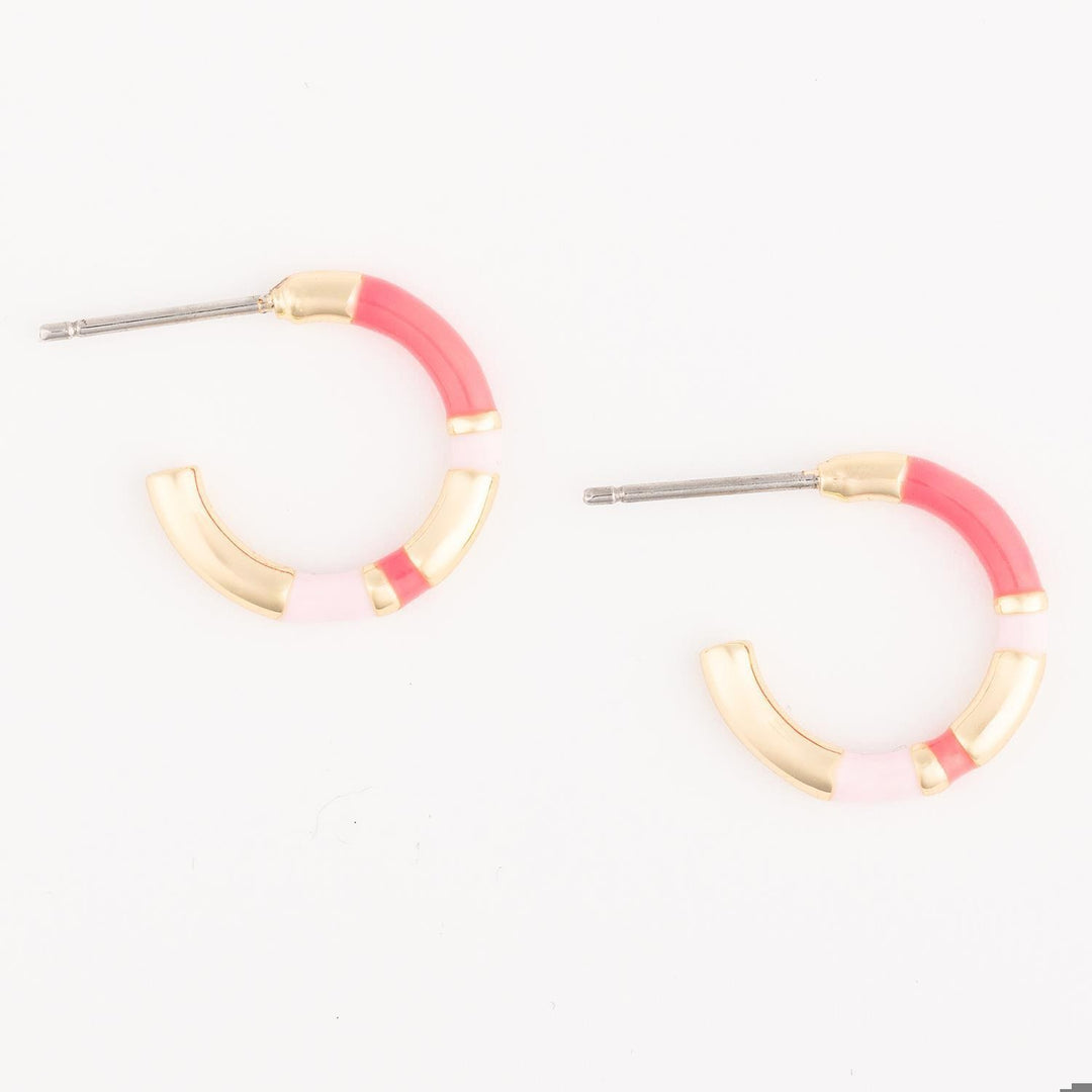 Layne Hoop Earrings in Pink