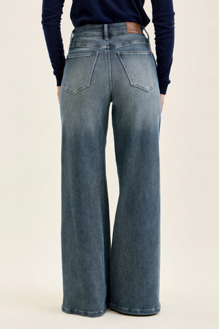Judy Blue High Waist Liza Knit Indigo Palazzo