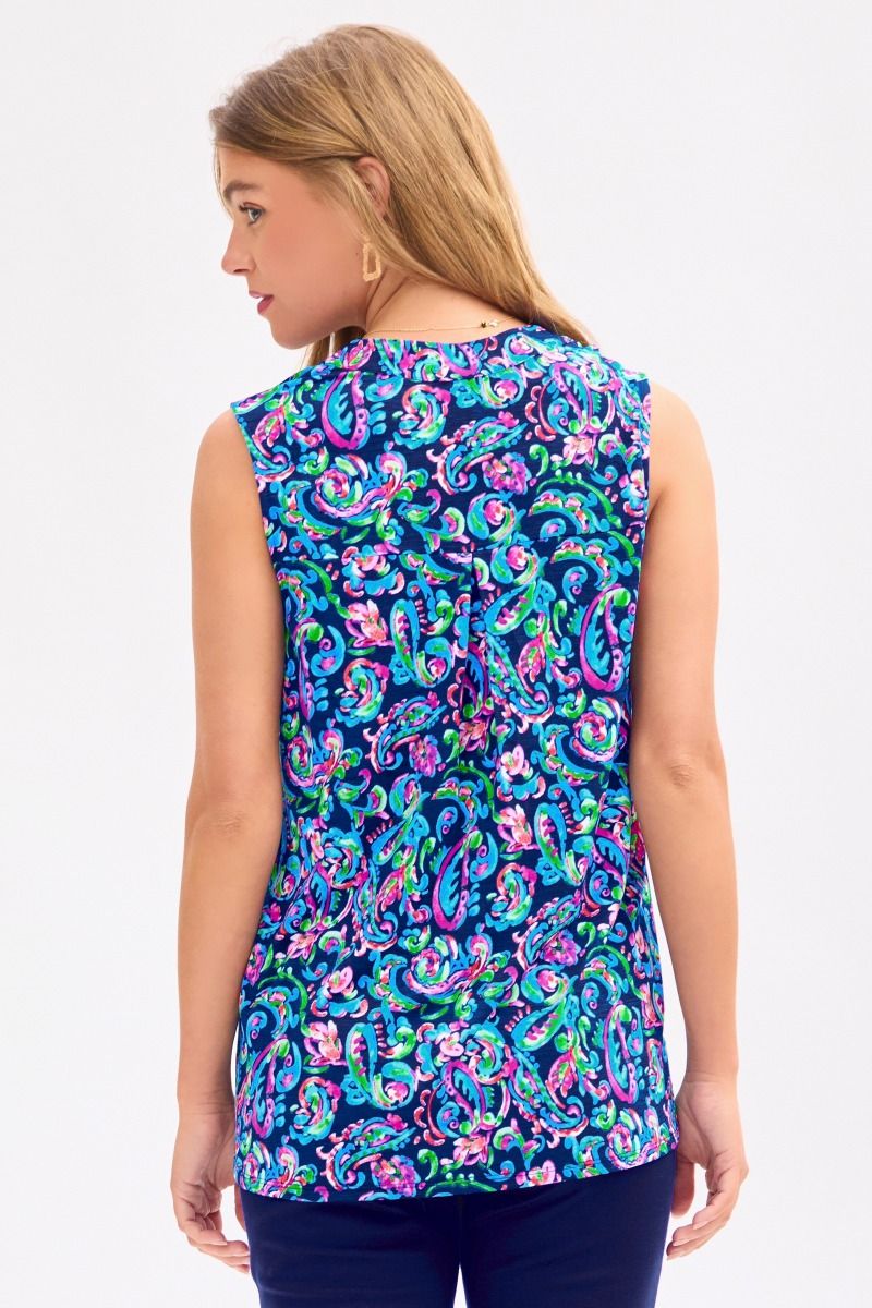 Lizzy Colorful Sleeveless Top in Royal Blue