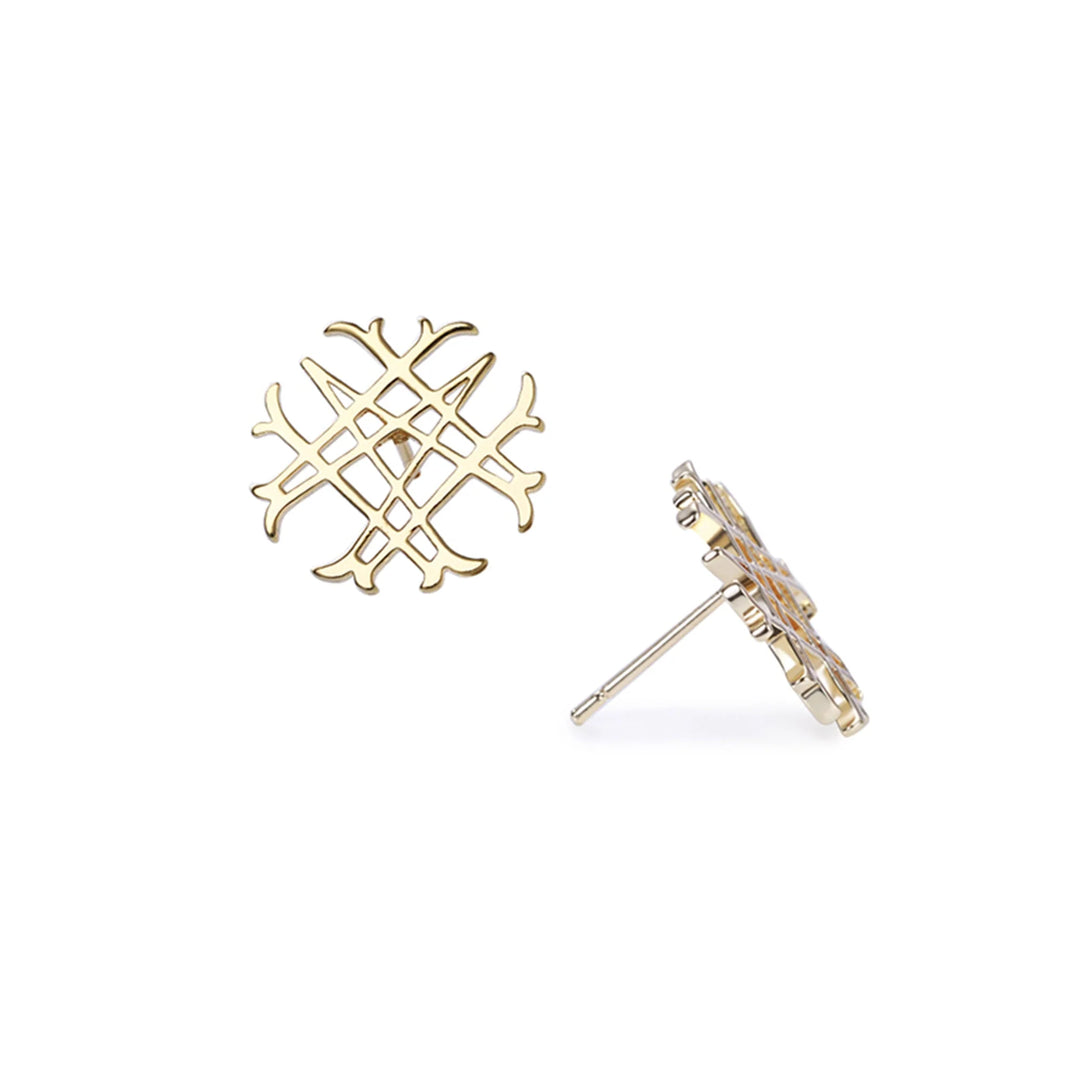 gold criss cross earrings