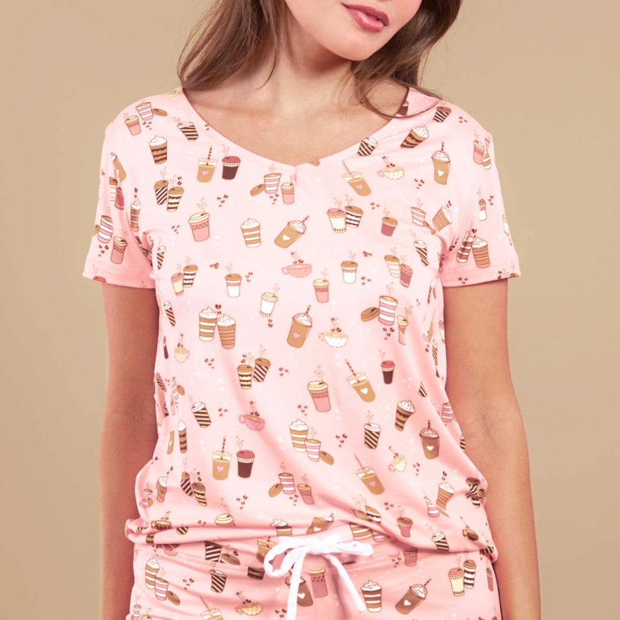Pink Coffee Lovers Pajamas
