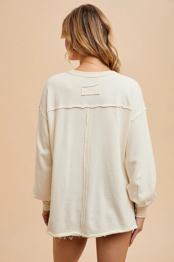 Love Embroidered Terry Pullover