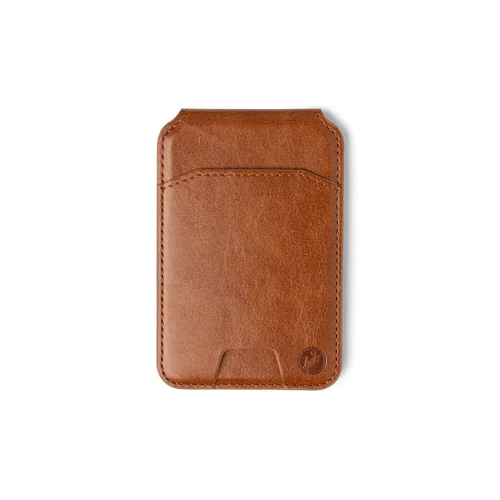 Brown leather wallet on a white background