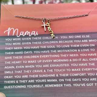 Mama Cross Sterling Necklace