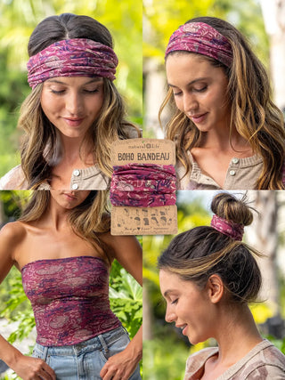 mauve colored boho bandeau top 