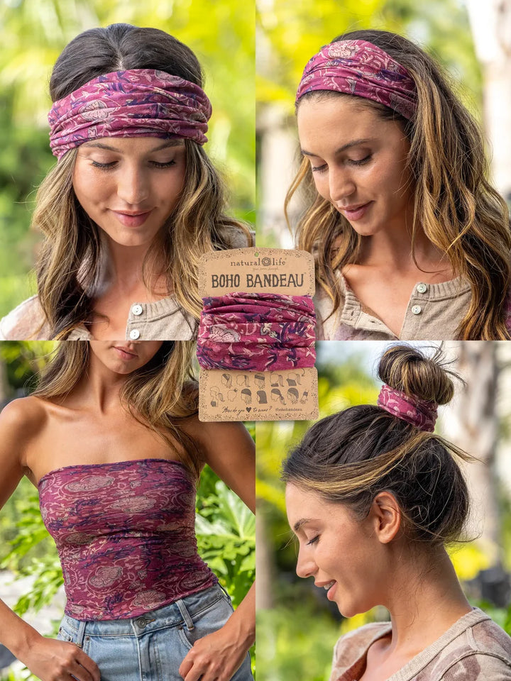 mauve colored boho bandeau top 