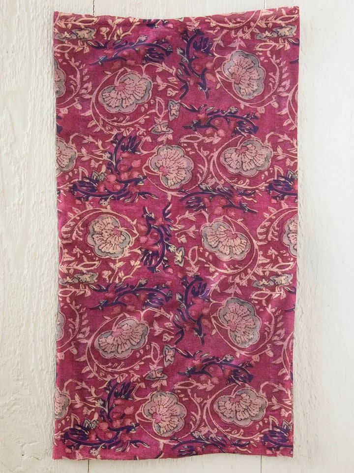 Full Boho Bandeau Headband in Mauve India Vines