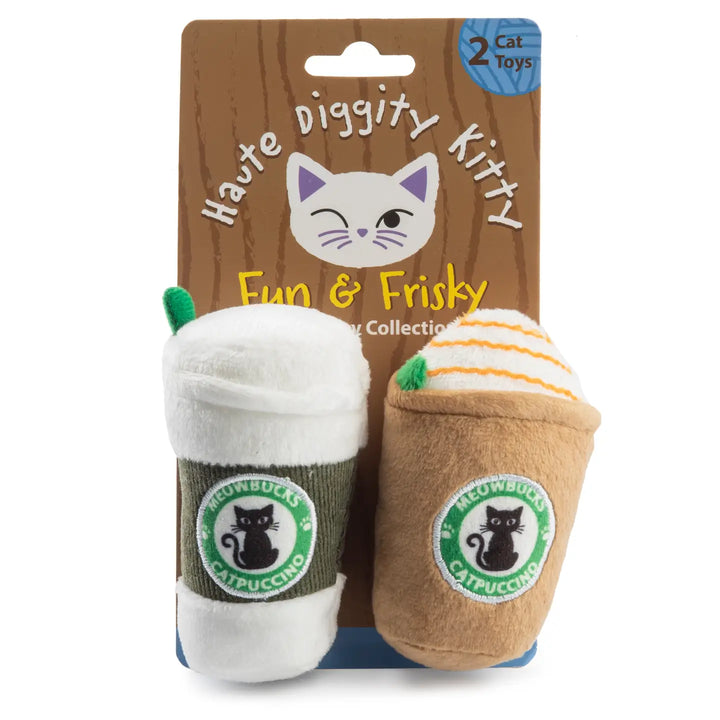Cat toys from Haute Diggity Kitty Fun &amp; Frisky Collection in packaging
