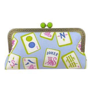 Clutch purse with mahjong print