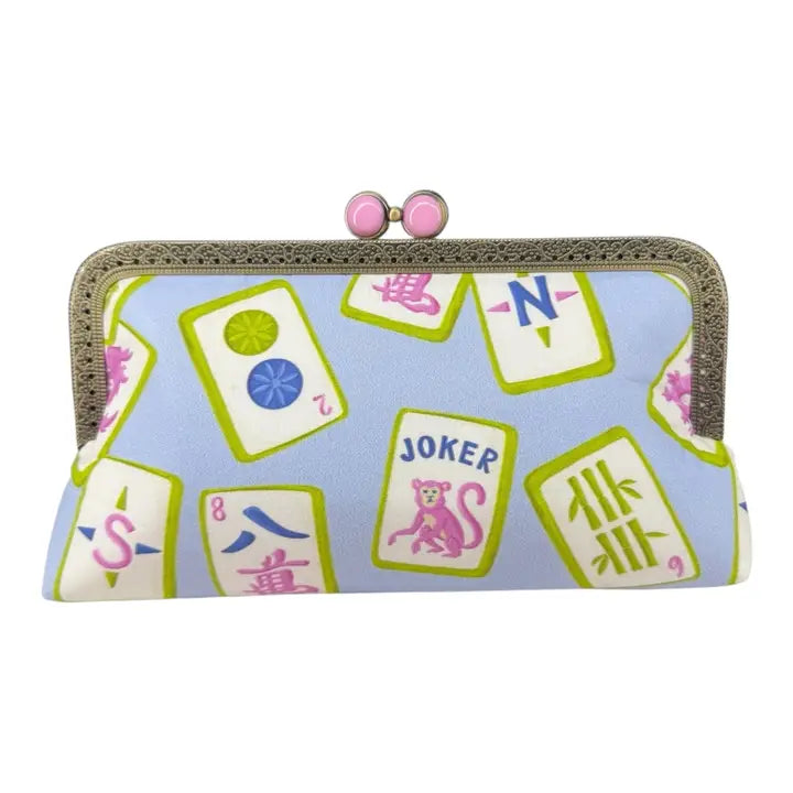Handmade Midi Clutch Purse- Mahjong Mischief
