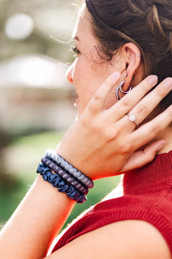 Small Teleties Silk Scrunchies- Midnight Rain