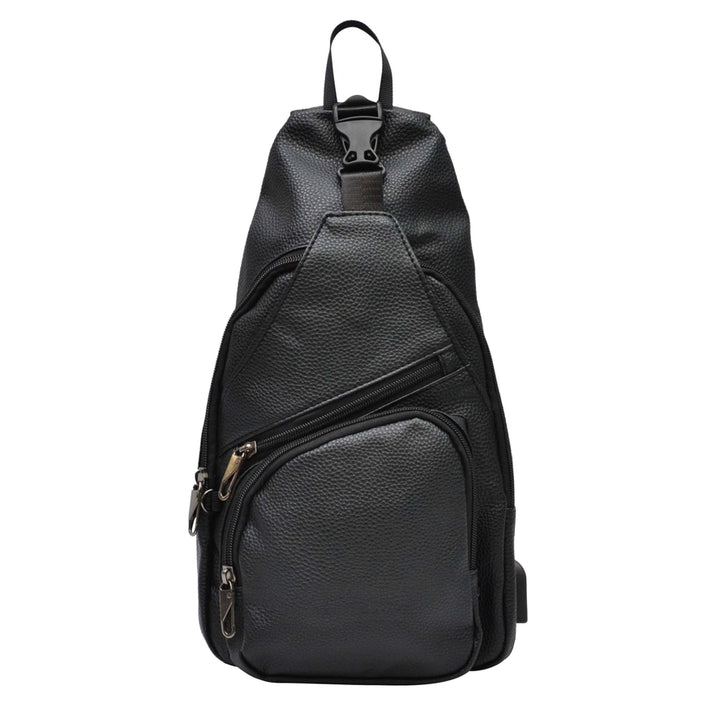 Milan NYC Anti-Theft Daypack - Large Black Vegan Leather