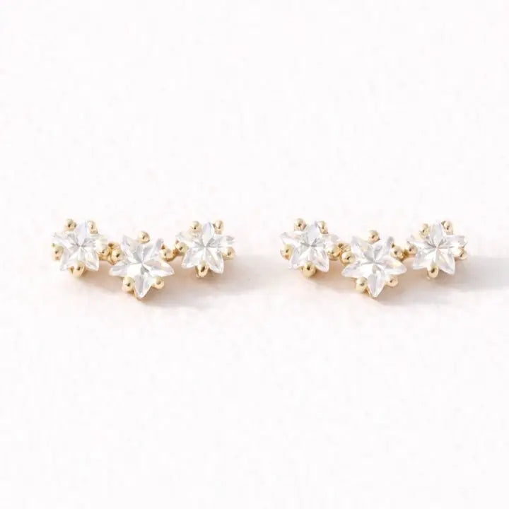 Gold Mini Star Climber Earrings