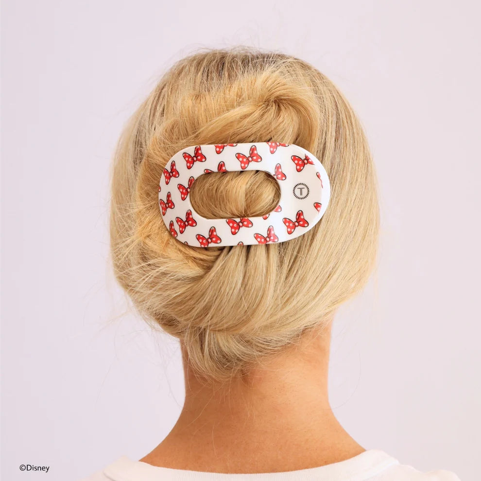 Teleties- Minnie Mouse Loves Her Bows! Flat Round Hair Clip