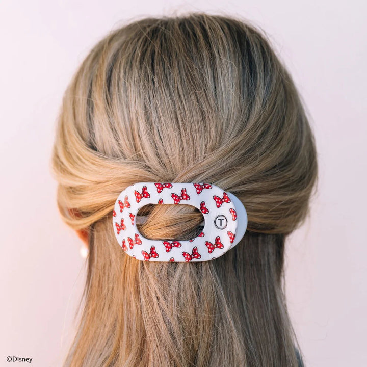 Teleties- Minnie Mouse Loves Her Bows! Flat Round Hair Clip