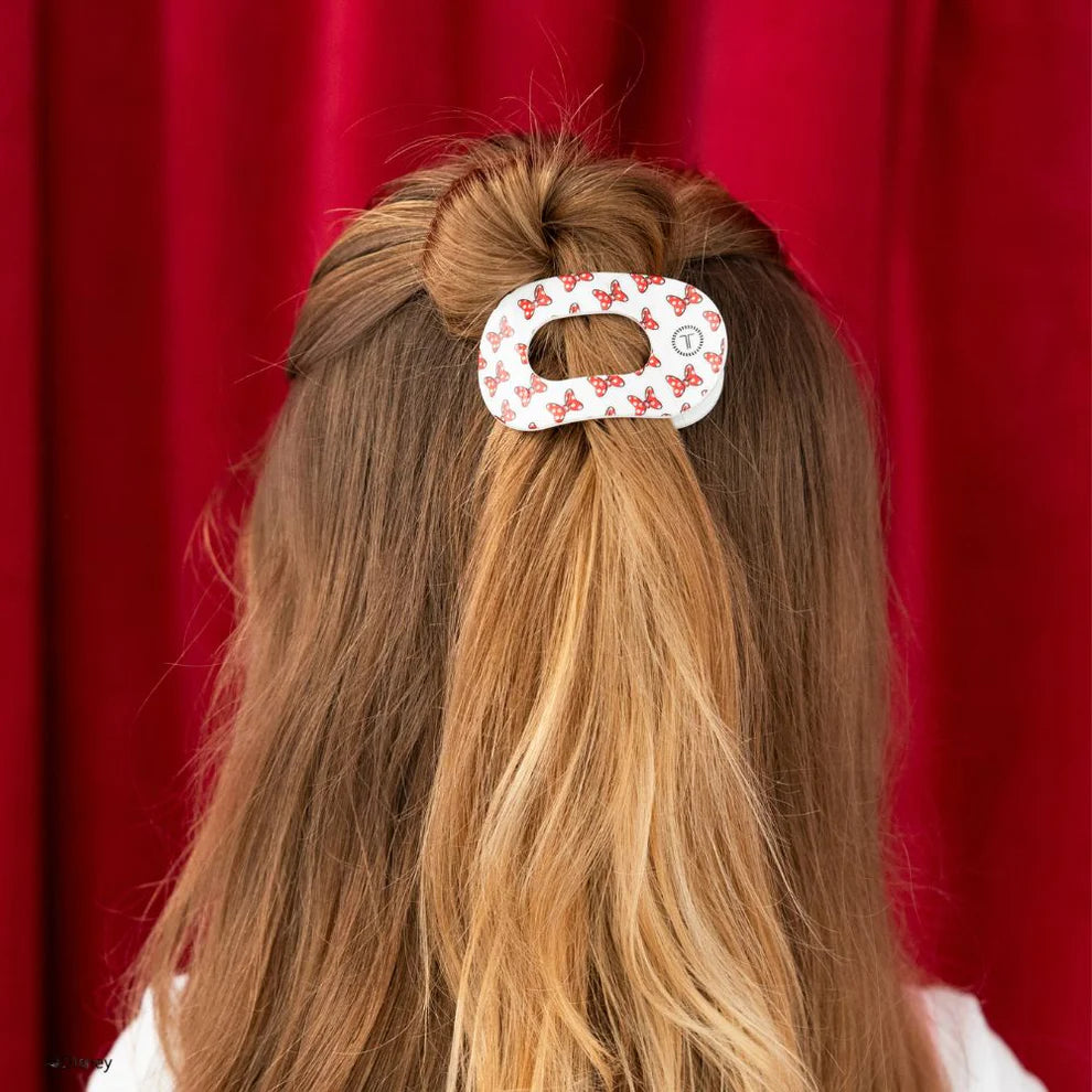 Teleties- Minnie Mouse Loves Her Bows! Flat Round Hair Clip
