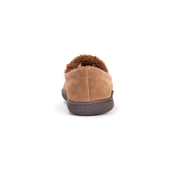 Men's Faux Suede Moccasin Slippers in Camel