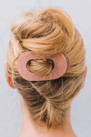 Teleties Flat Round Hair Clip- Mocha Mousse