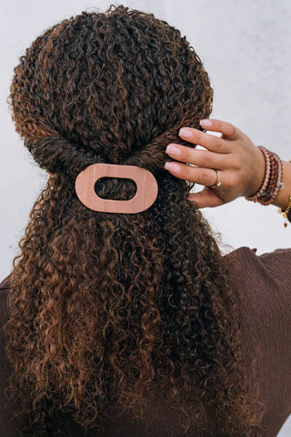 Teleties Flat Round Hair Clip- Mocha Mousse