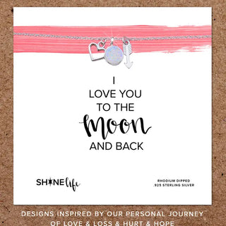 I Love You to the Moon and Back Sterling Necklace