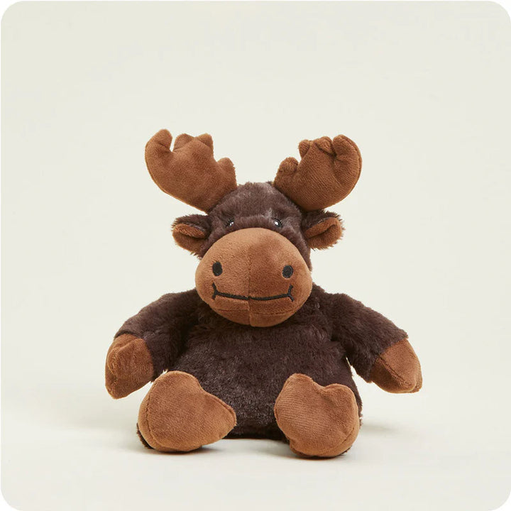 Plush moose toy on a white background