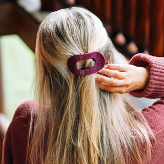 Teleties Flat Round Hair Clip- Mulberry