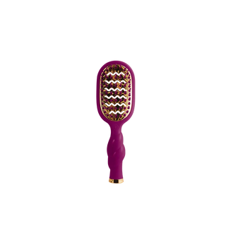 berry and gold mini hair brush with vented back