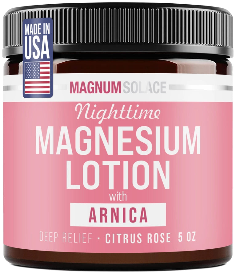 pink magnesium lotion jar
