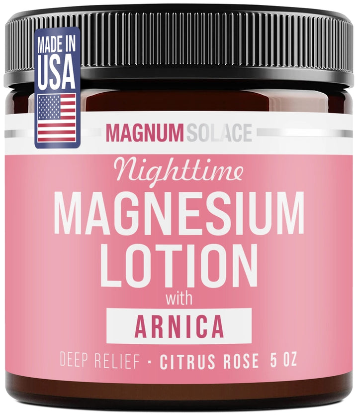 pink magnesium lotion jar