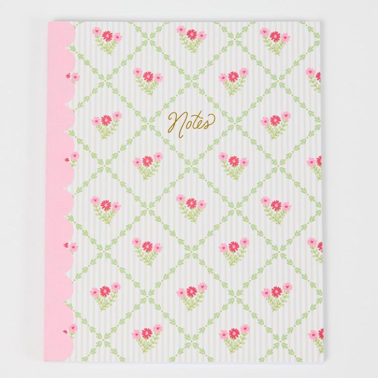 Notebook with floral pattern and &