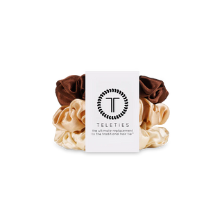 Teleties Small For the Love of Nude Silk Scrunchies - Set of 3