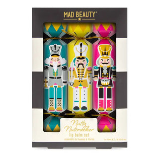 box with three nutcracker themed lip balm tubes 