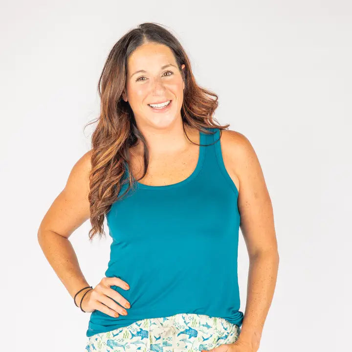 Bamboo Pajama Tank Top - Ocean Blue