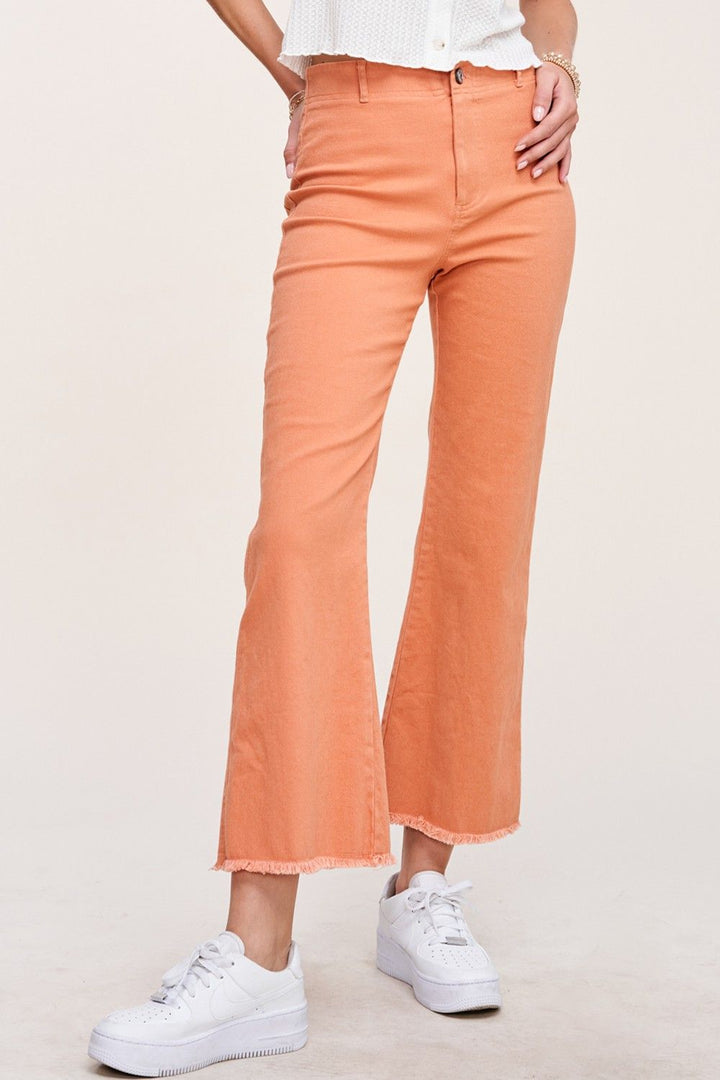 High Rise Wide Leg Crop Jean in Ginger