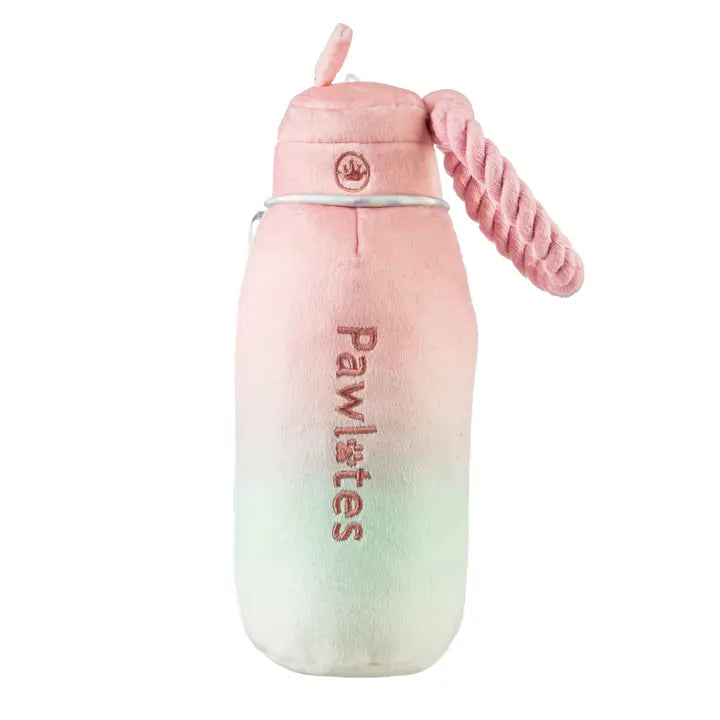 dog toy shaped like a water bottle