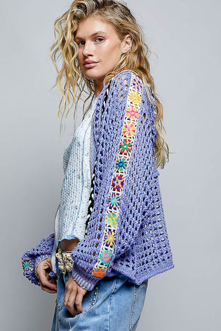 POL Periwinkle Open Knit Sweater