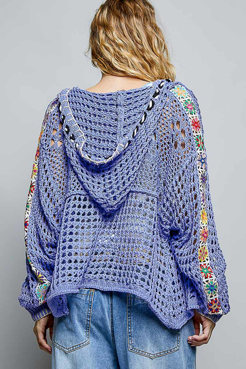 POL Periwinkle Open Knit Sweater