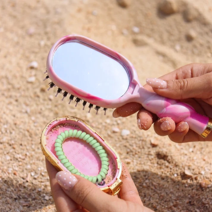 Teleties Mini Boar Bristle Hairbrush- Pinch Me!