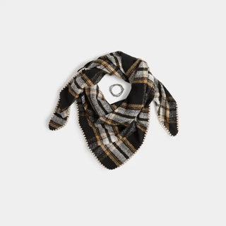 Plaid scarf on a white background