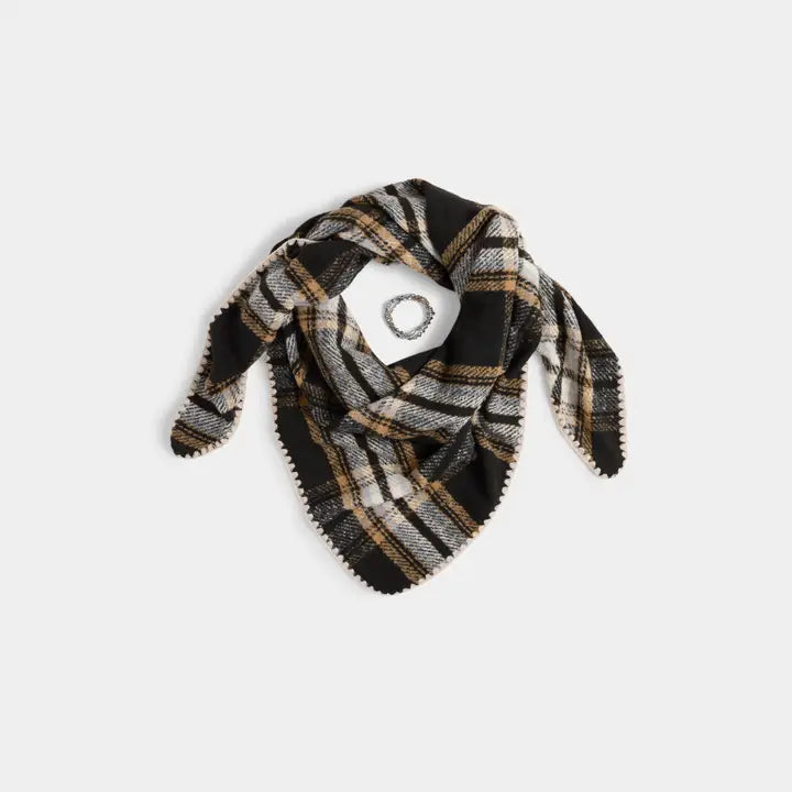 Plaid scarf on a white background