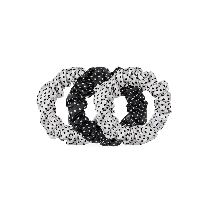 Teleties Large Silk Scrunchies - Polka Dot Party