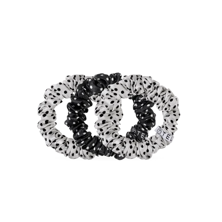 Teleties Small Silk Scrunchies - Polka Dot Party