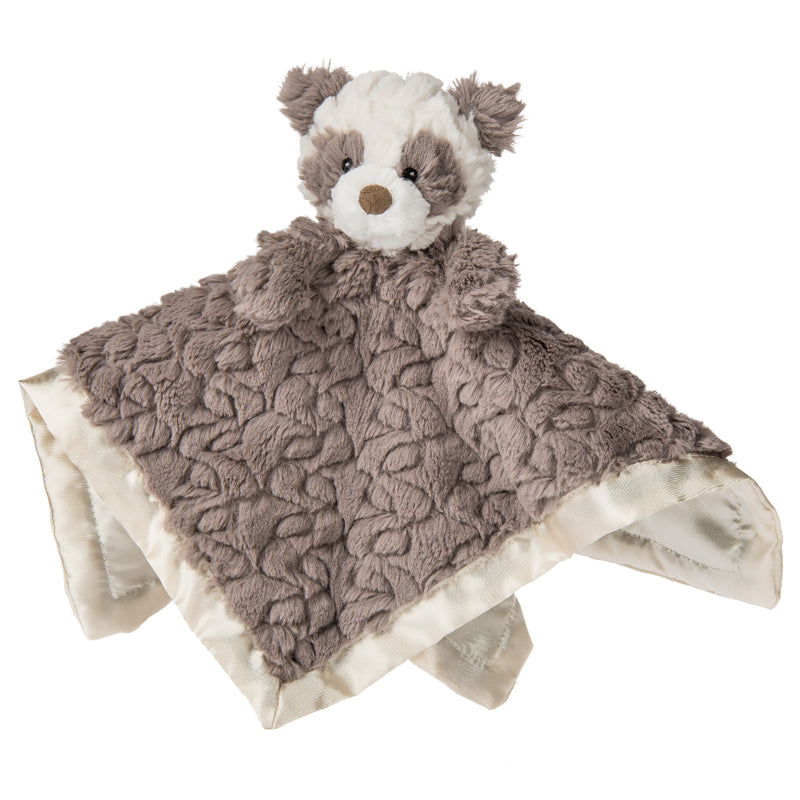 Plush toy with a blanket on a white background