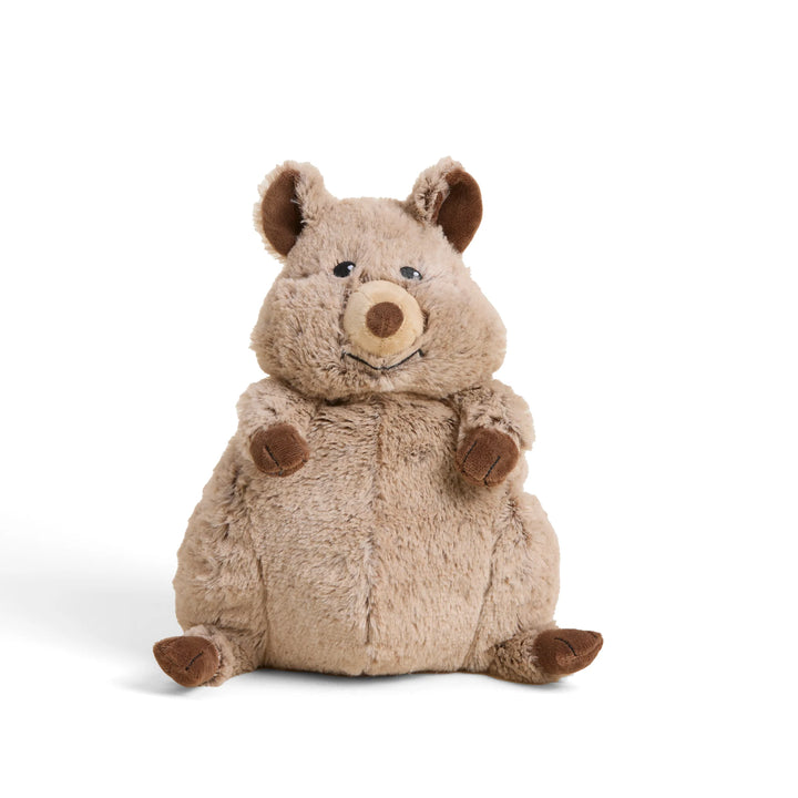 Plush toy resembling a beaver on a white background
