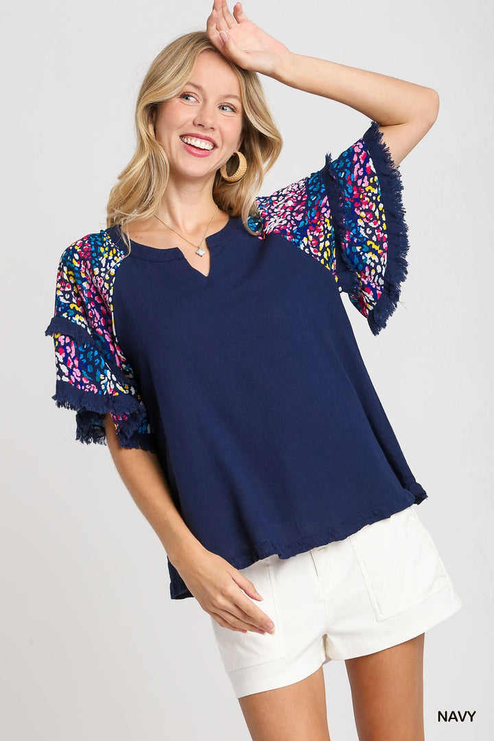 Ariella Top in Navy