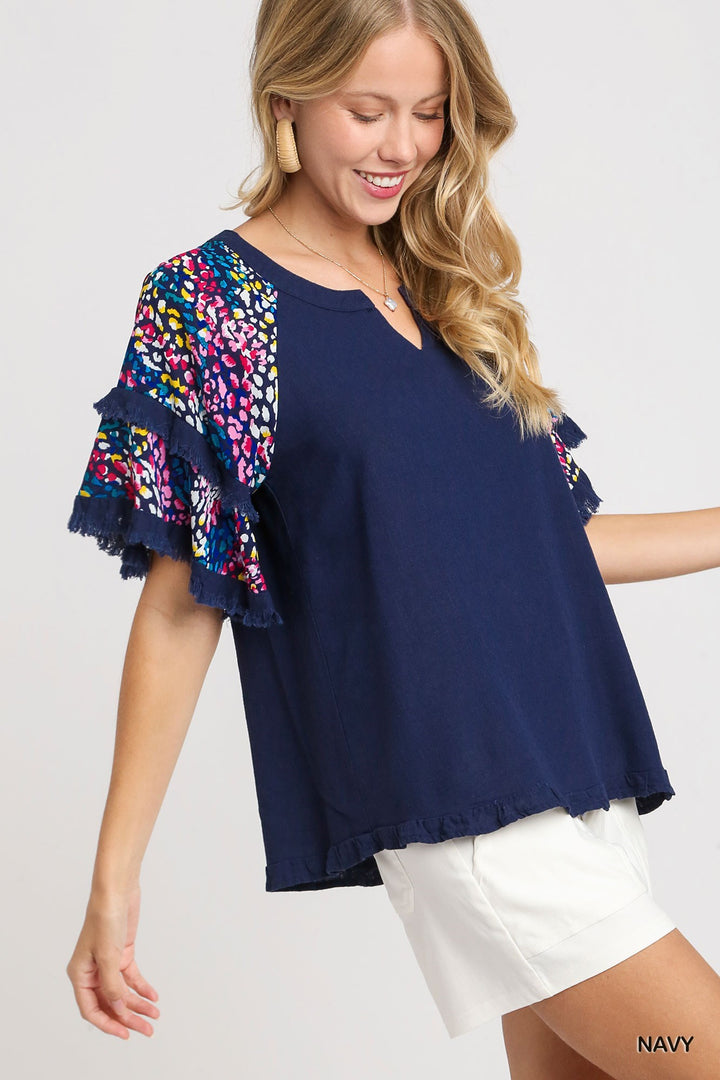 Ariella Top in Navy