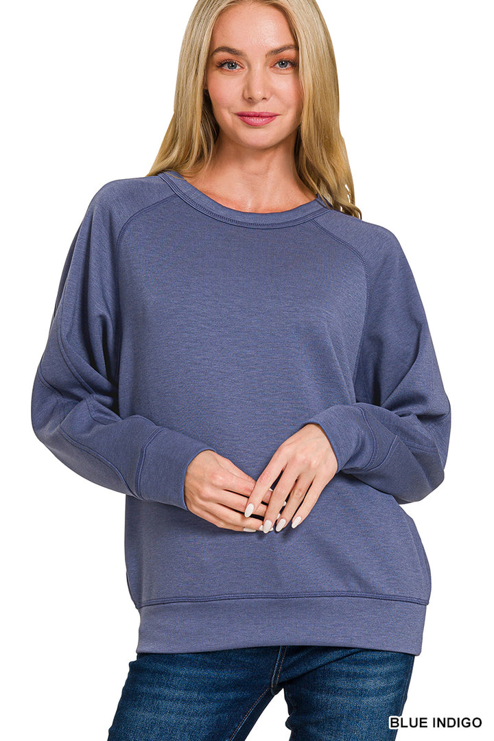 Soft Scuba Crewneck Sweatshirt in Blue Indigo