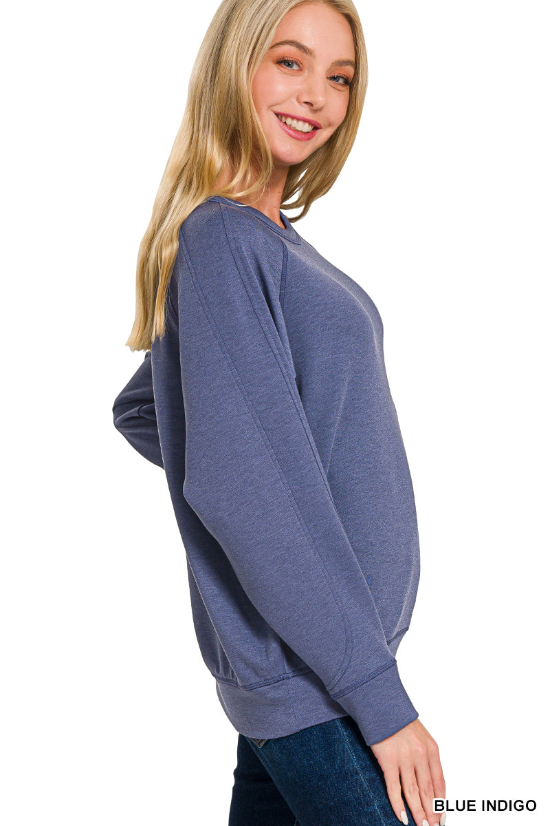 Soft Scuba Crewneck Sweatshirt in Blue Indigo